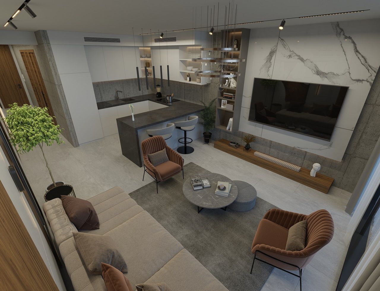 Студия 82 м2 Penthouse с большой террасой в новом и современном комплексе в Эсентепе — фото 22