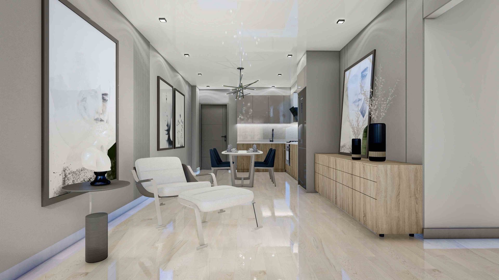 2-комнатные апартаменты 60 м² с террасой 10 м² в элитном комплексе — фото 18