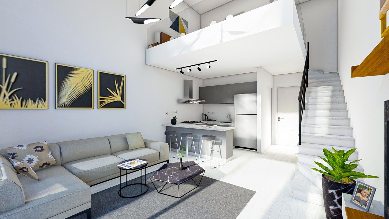 2-комнатные апартаменты loft 56 м² в новом комплексе в 600 метрах от пляжа — фото 1