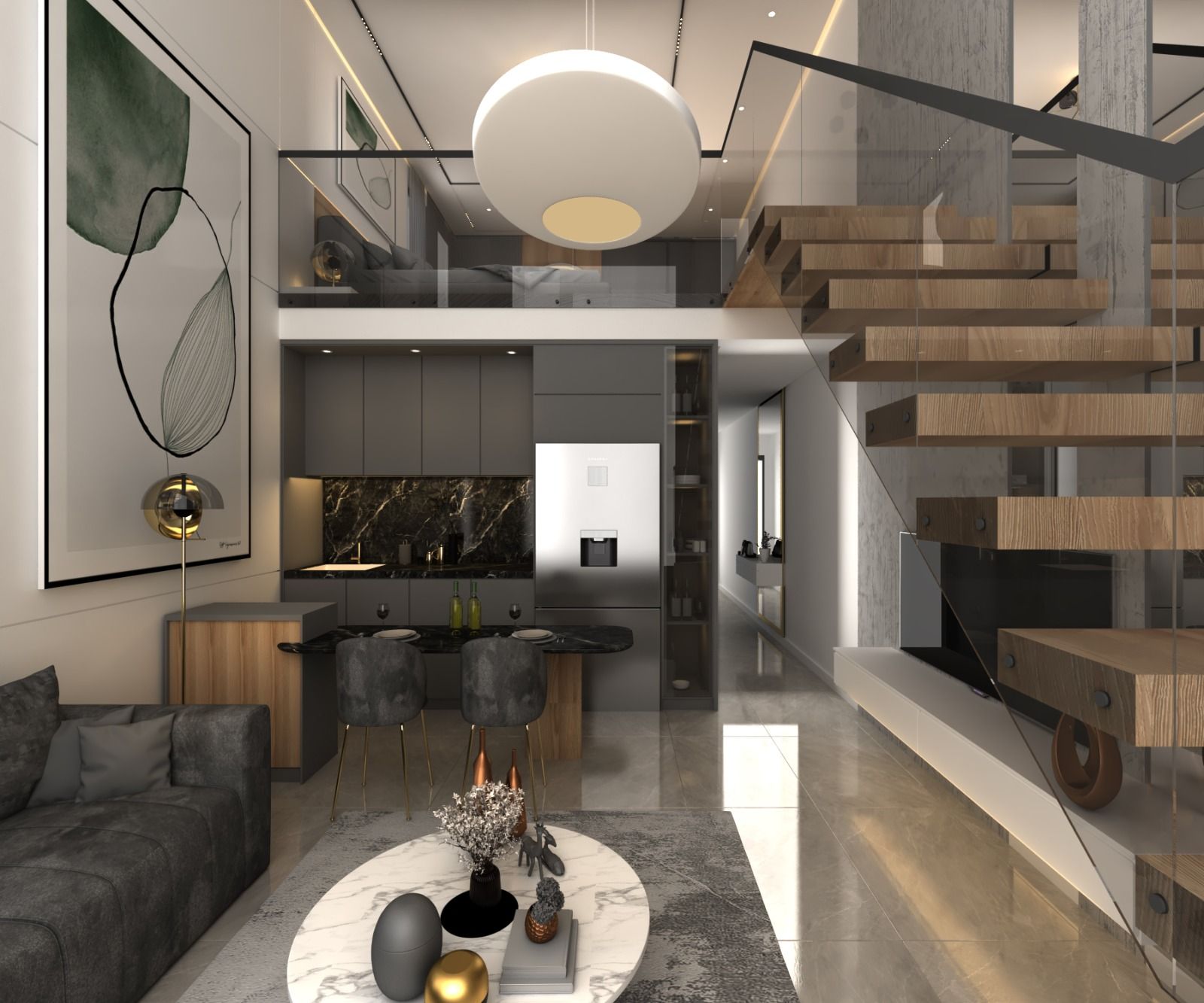 Апартаменты Loft 2+1 (113 м2) с двумя террасами в новом комплексе рядом с морем — фото 2