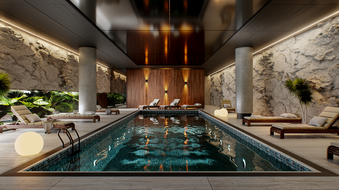 Студия Penthouse 37 м² с частным бассейном 15  м² в новом комплексе — фото 11