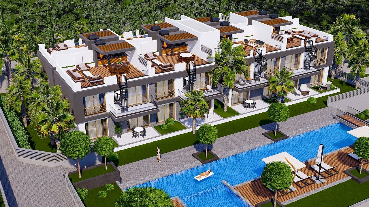 Квартира 1+1(70 м²) с собственным садом 9 м² в новом комплексе с видом на море и горы  — фото 4