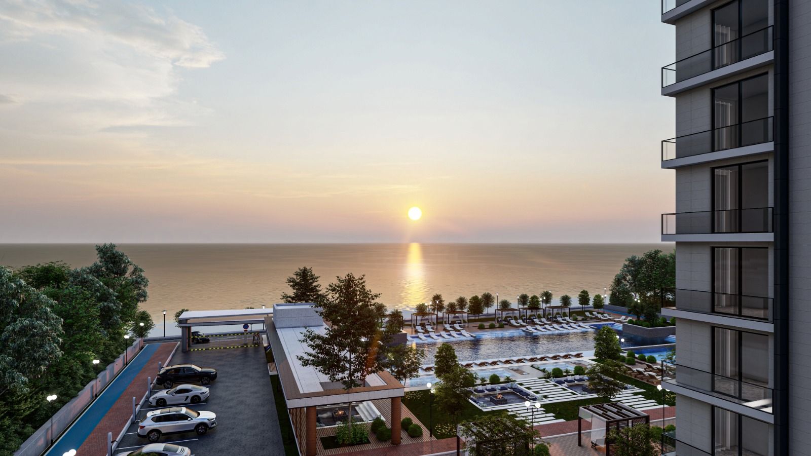 Студия 50 м² с видом на море в масштабном курортном комплексе в Газиверене — фото 19