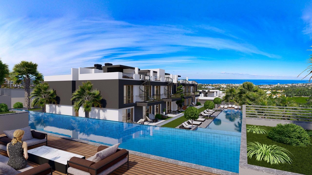 Квартира 1+1(70 м²) с собственным садом 9 м² в новом комплексе с видом на море и горы  — фото 13