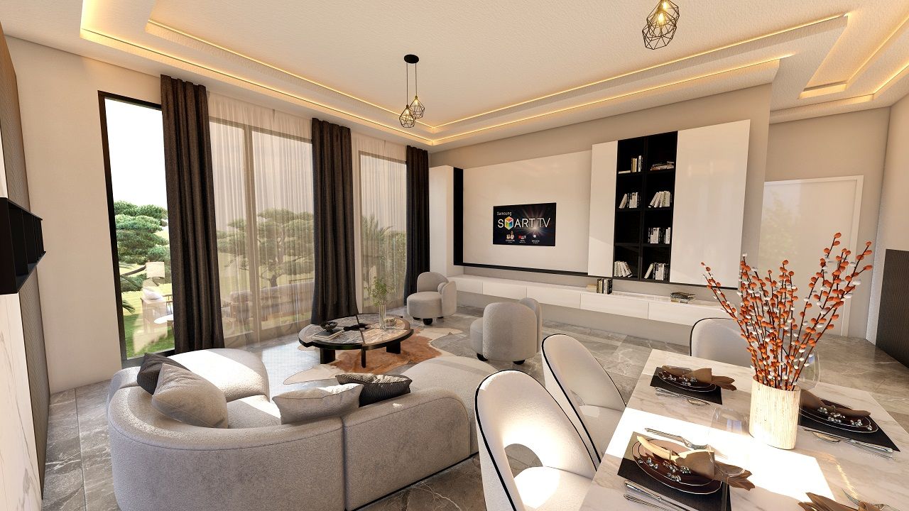 3-комнатные апартаменты 53 м²  в уютном комплексе в Алсанджаке — фото 1