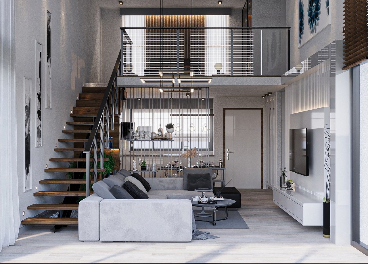 3-комнатные апартаменты loft 138 м² с большой террасой 22 м² в красивом комплексе на берегу моря