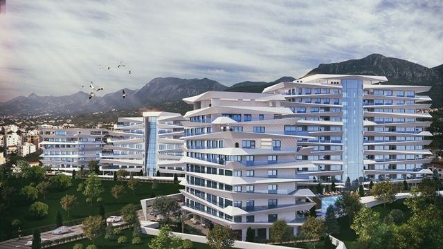 Элитные 2-комнатные апартаменты 75 м² в центре Кирении