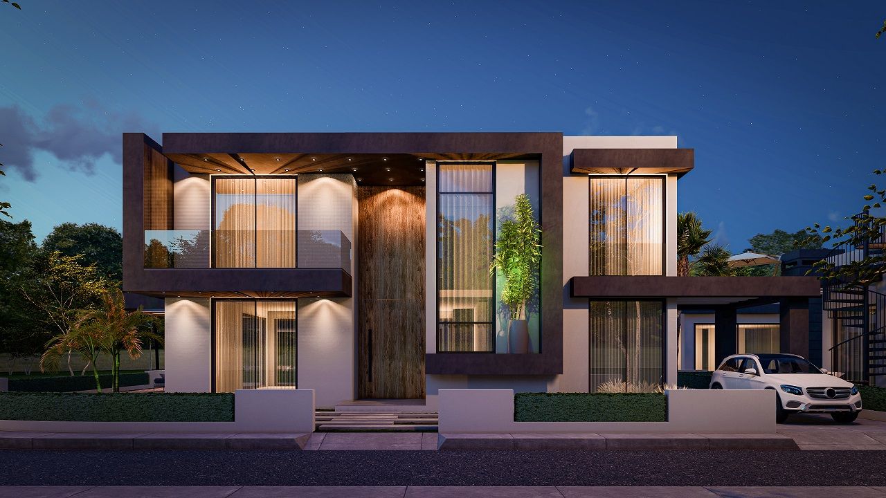 Вилла 4+1 (293 м²) с  собственным участком земли в 1 километре от моря