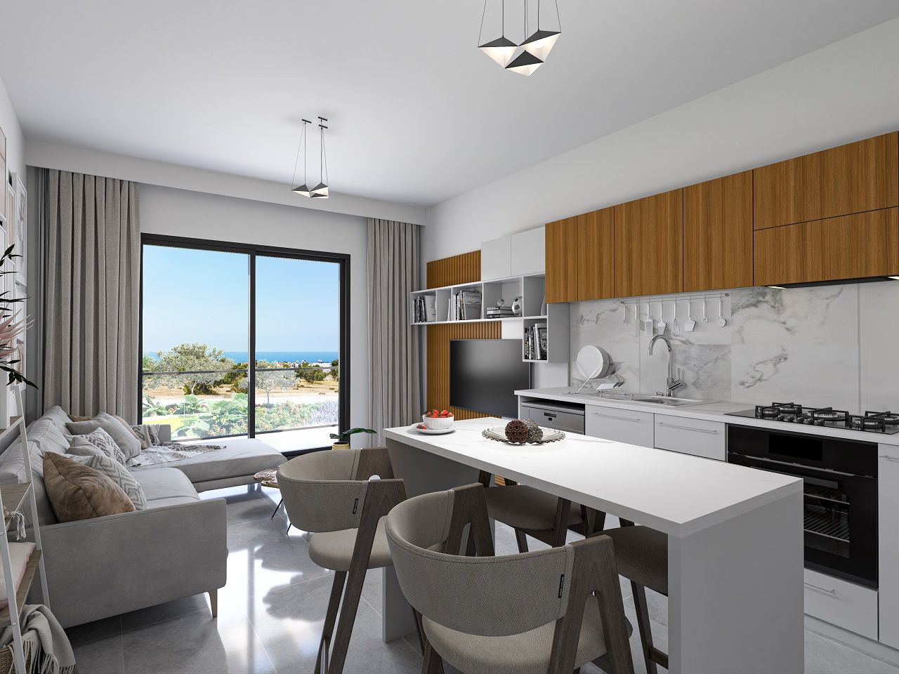 Трехкомнатная квартира 75 м² с палисадником и террасой 8 м² в новом комплексе у моря — фото 12