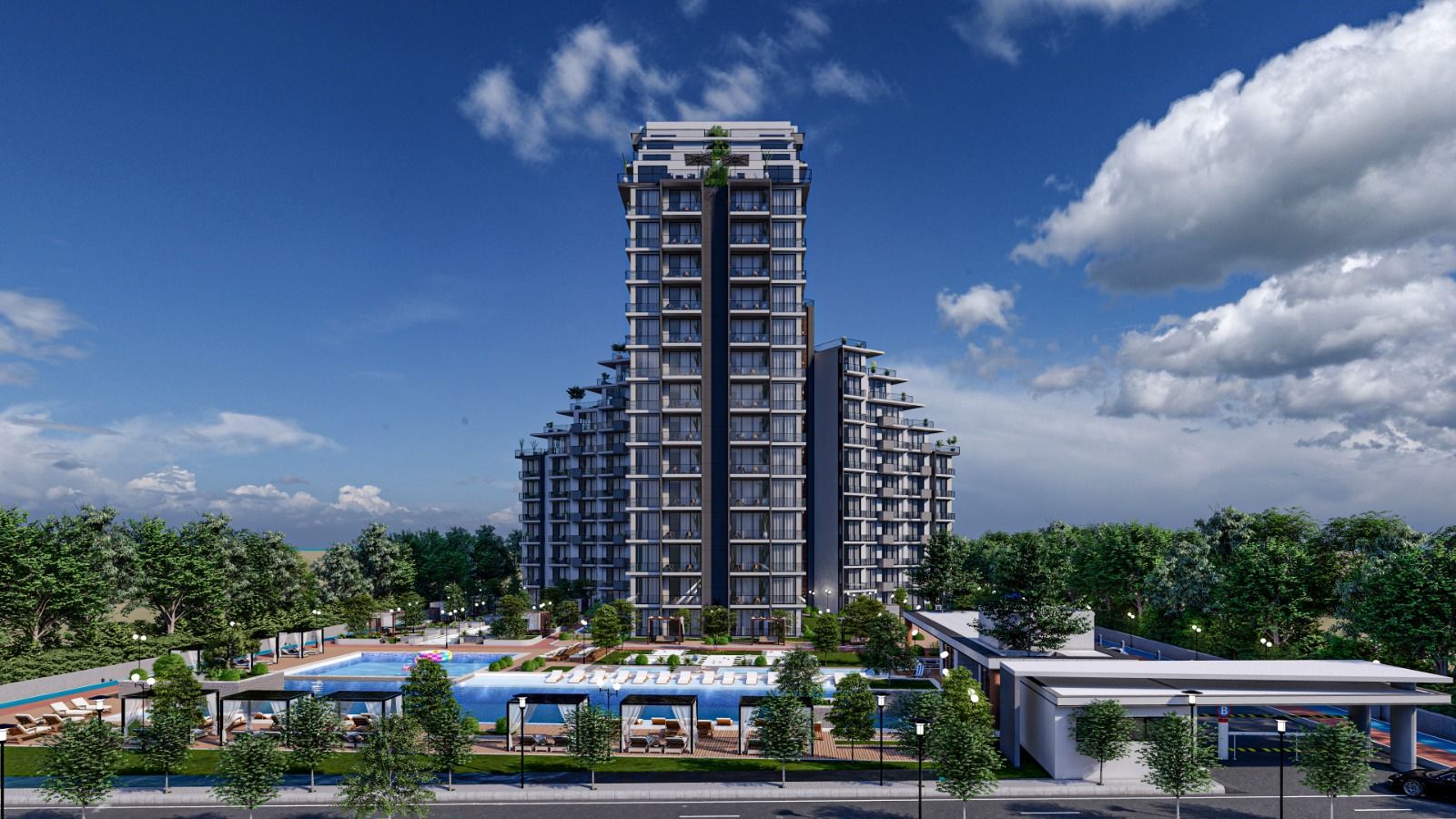 Студия 50 м2 с балконом в масштабном курортном комплексе в Газиверене — фото 9
