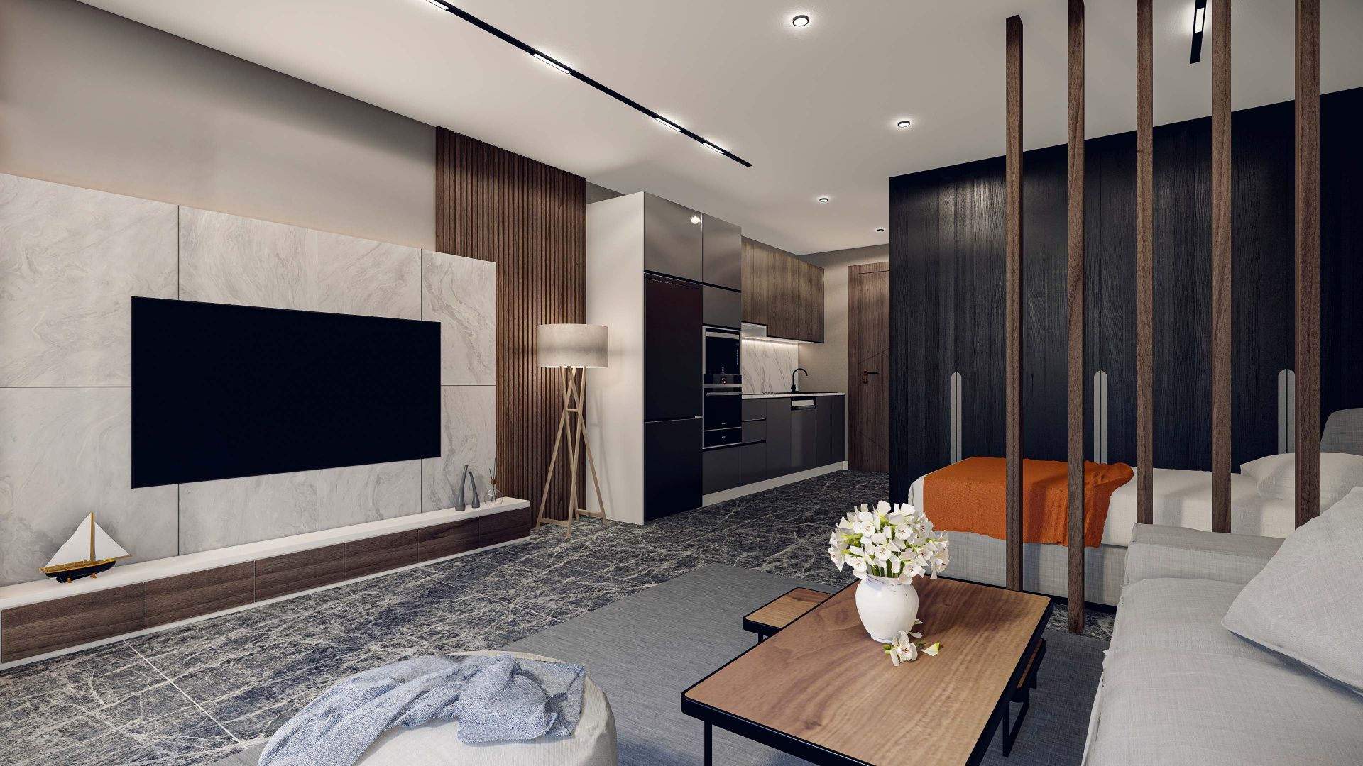 Студия 40м2 с садом 14м2 и террасой 14м2 — фото 15