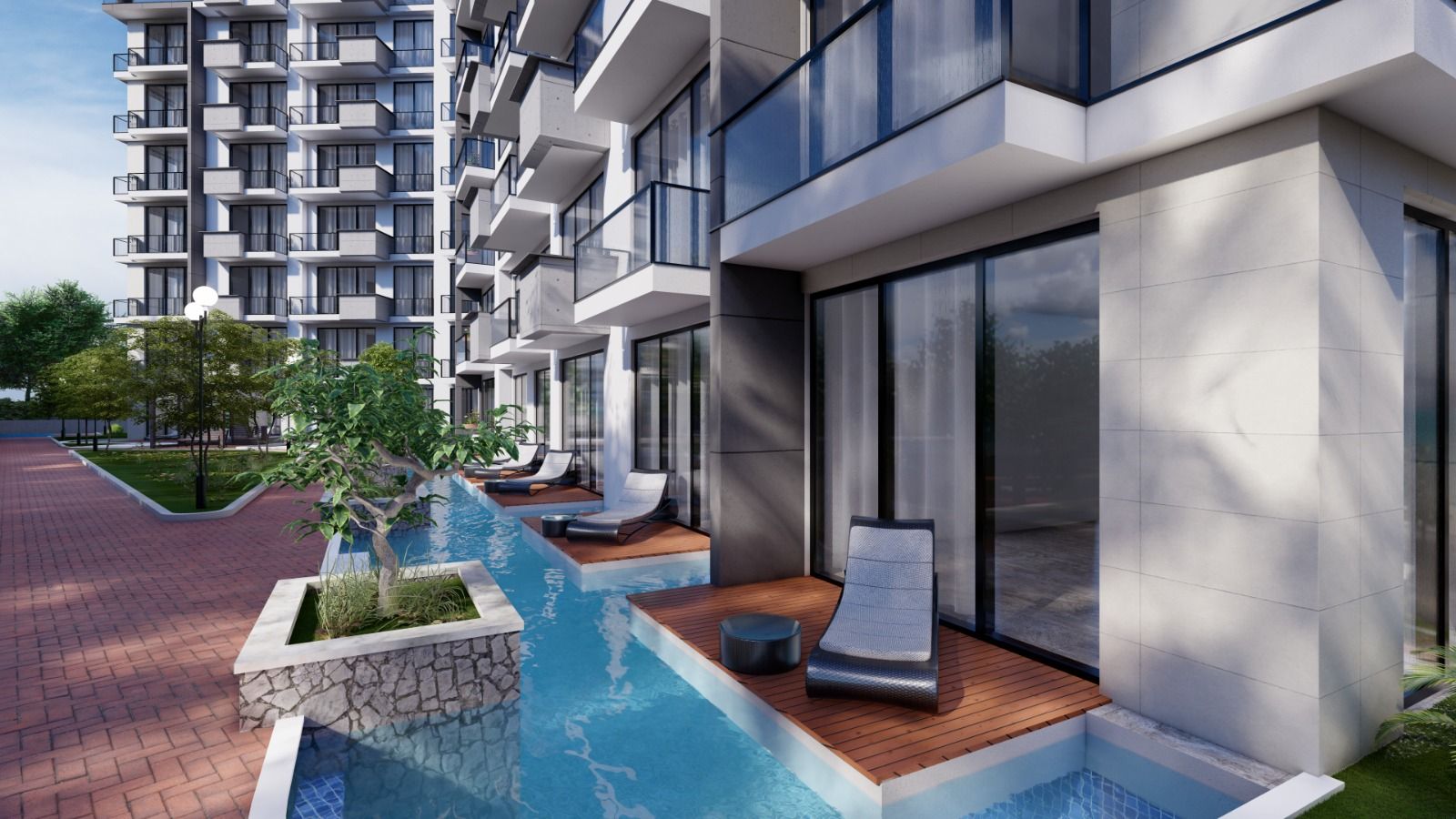 Студия 50 м2 с балконом в масштабном курортном комплексе в Газиверене — фото 12