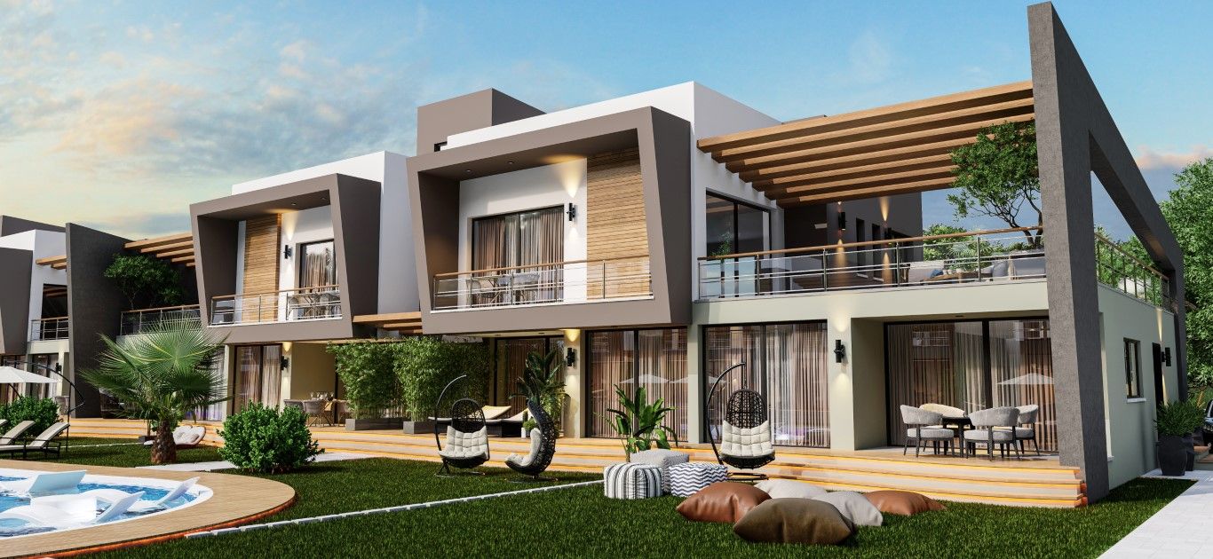 Трехкомнатная квартира 90 м² с собственным садом в новом комплексе рядом с пляжем