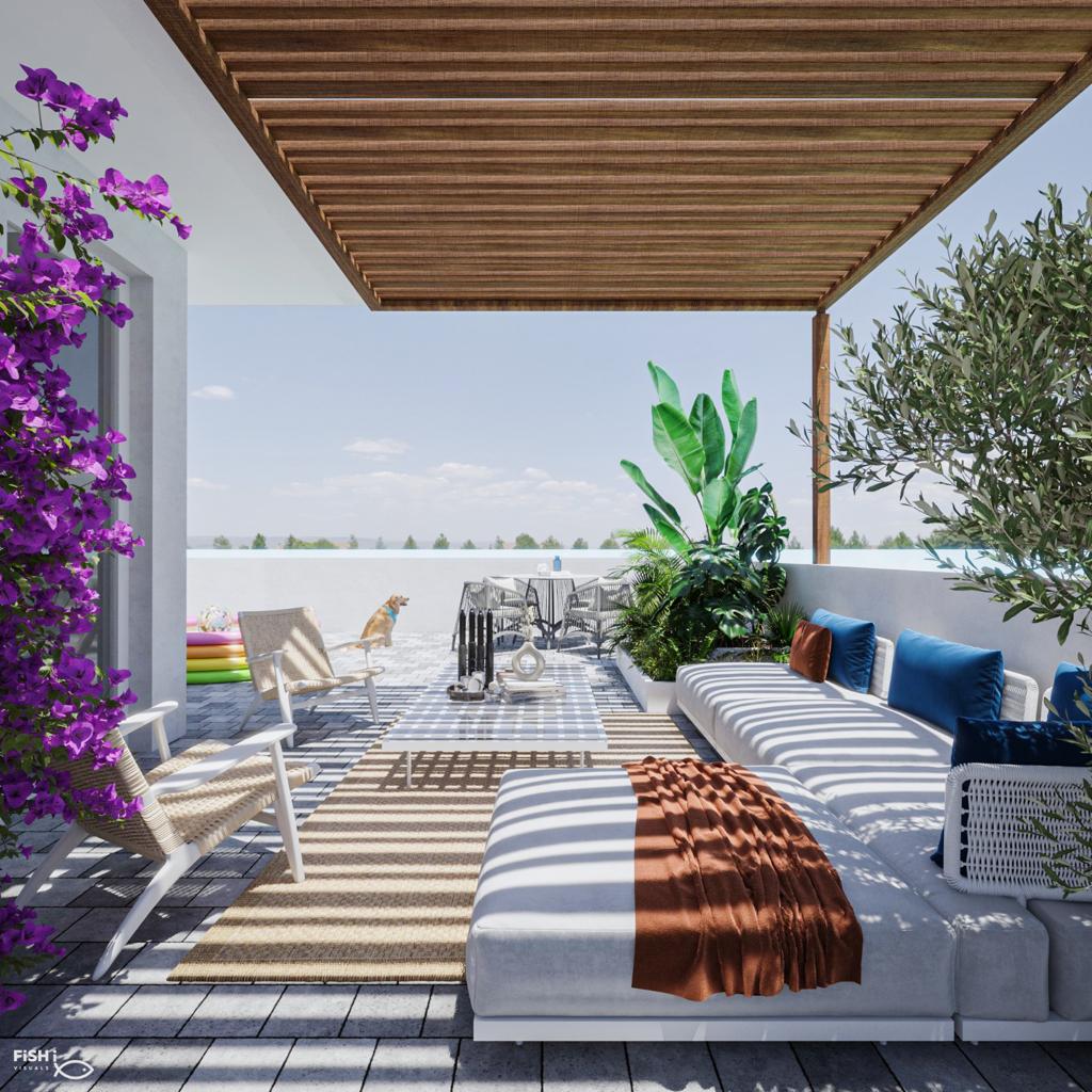 2-комнатная квартира 85 м² с садом 30 м² и видом на море и горы — фото 10