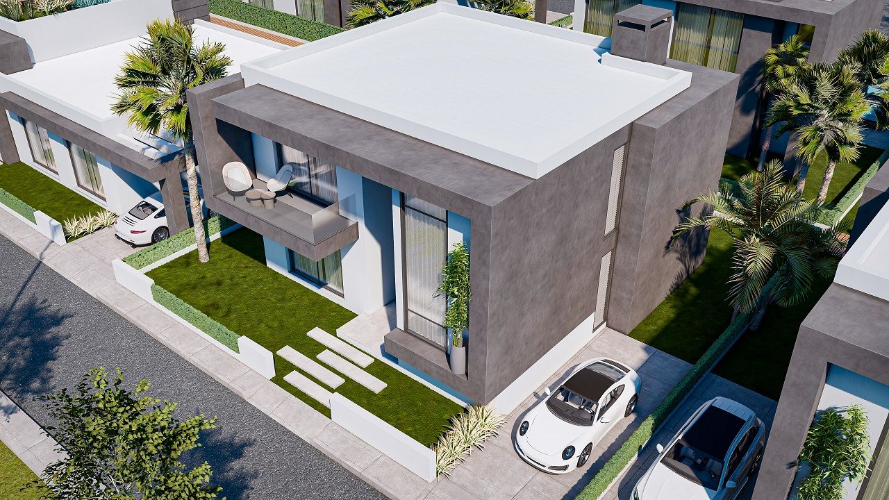 Вилла 3+1 (219 м²) с  собственным участком земли в 1 километре от моря — фото 1