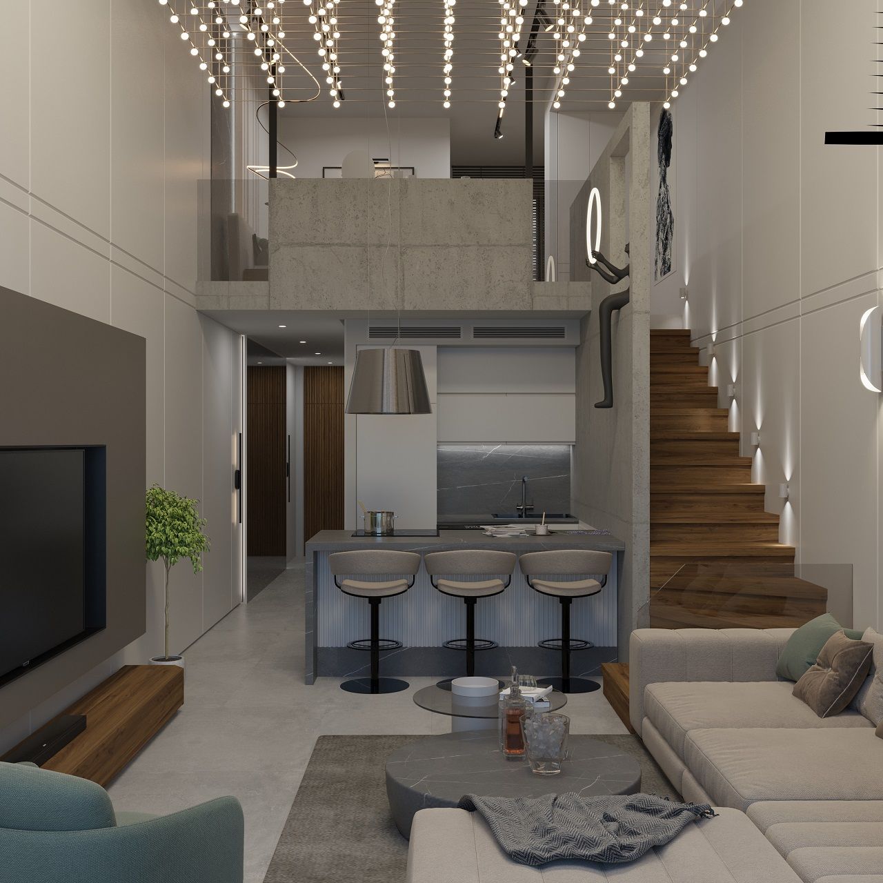 Квартира 2+1 loft - Penthouse 142 м2 c большой террасой на крыше 53 м2 в Эсентепе