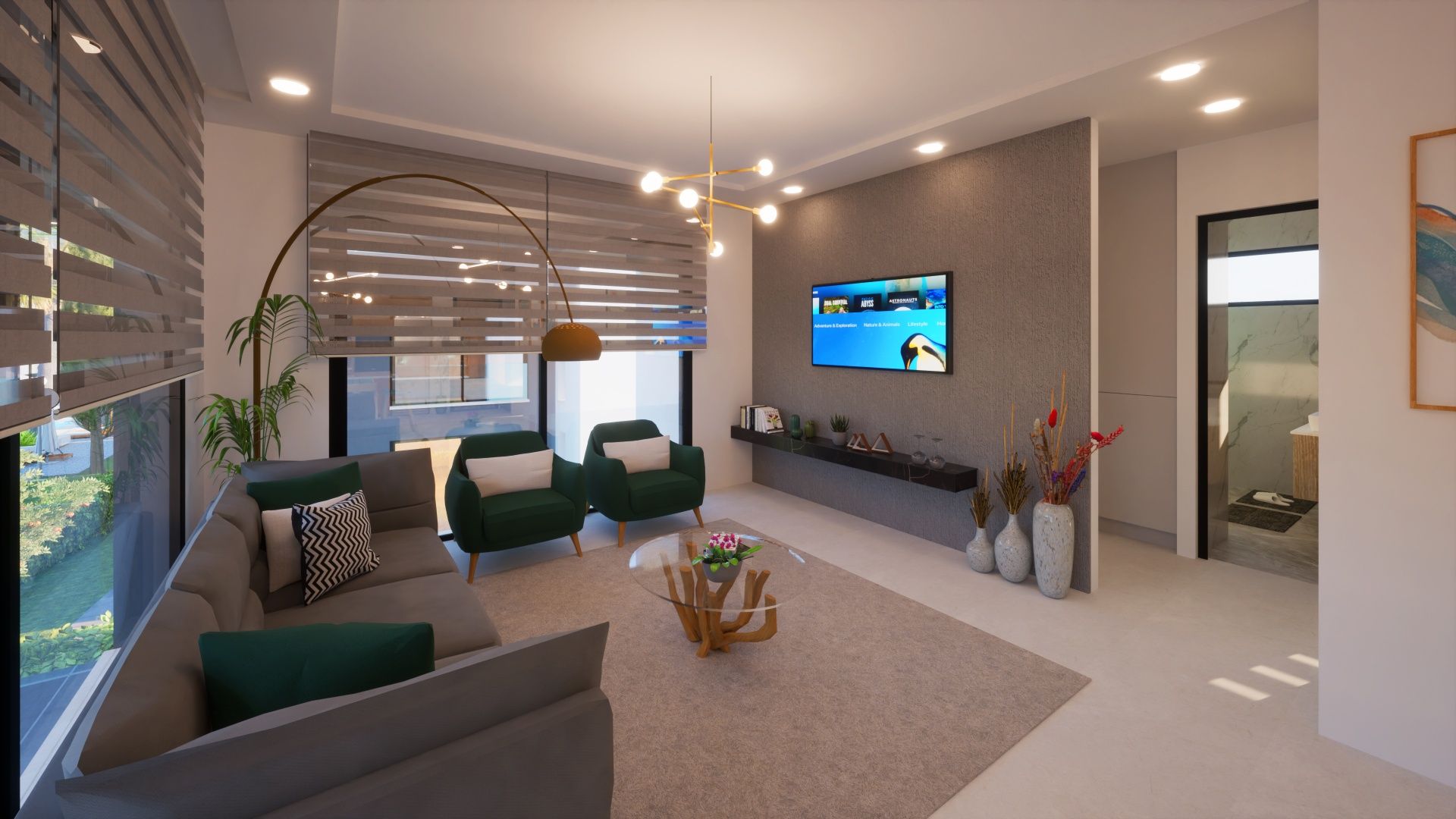 3-комнатные апартаменты 80 м² с террасой и садом в новом комплексе в Алсанджаке — фото 19
