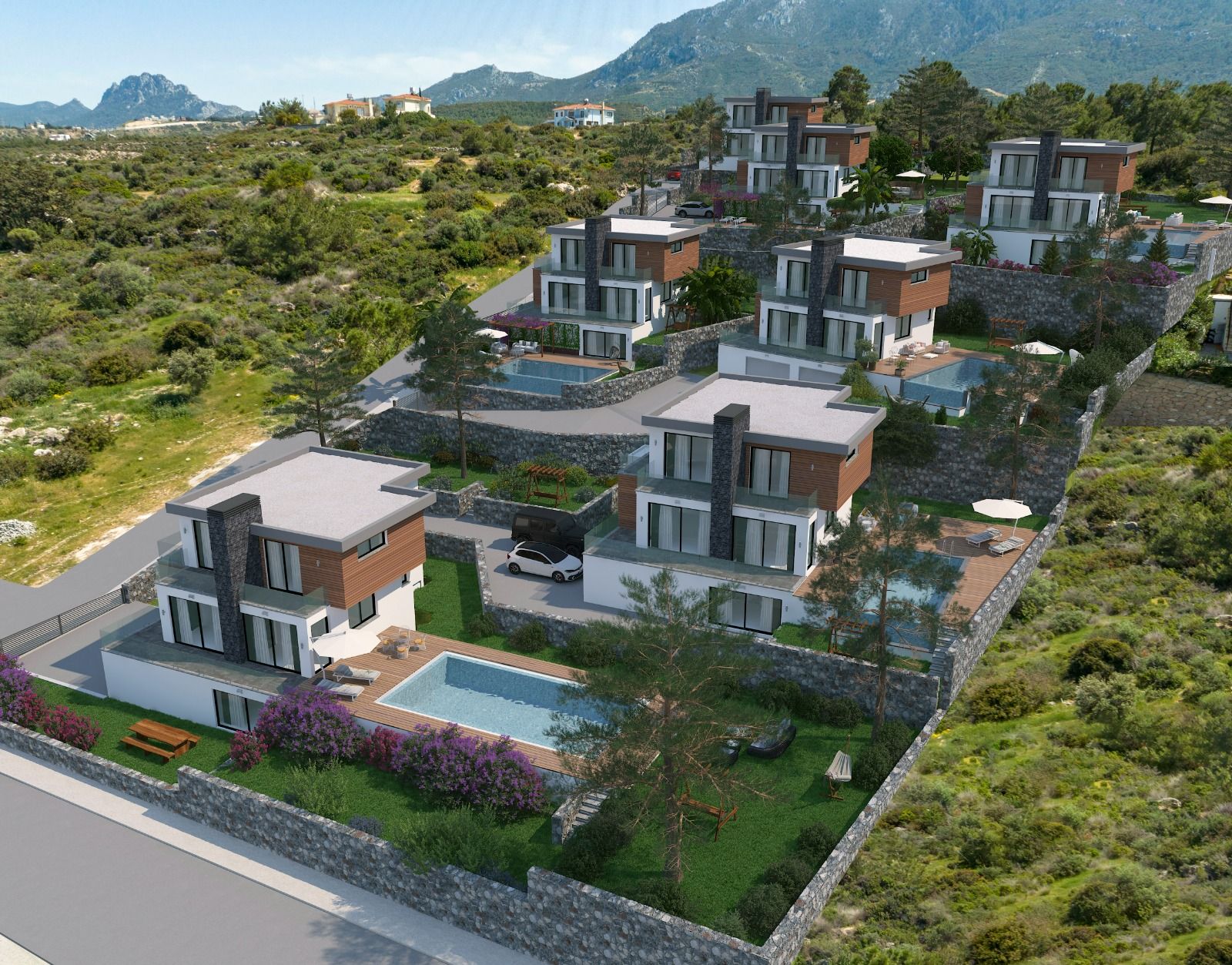 Вилла 4+2 (350 м²) с бассейном в Чаталкее