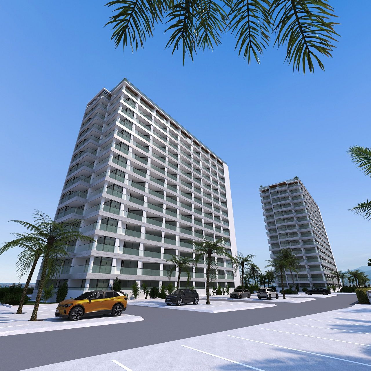 Двухкомнатная квартира 59  м² в новом комплексе в Гюзельюрте