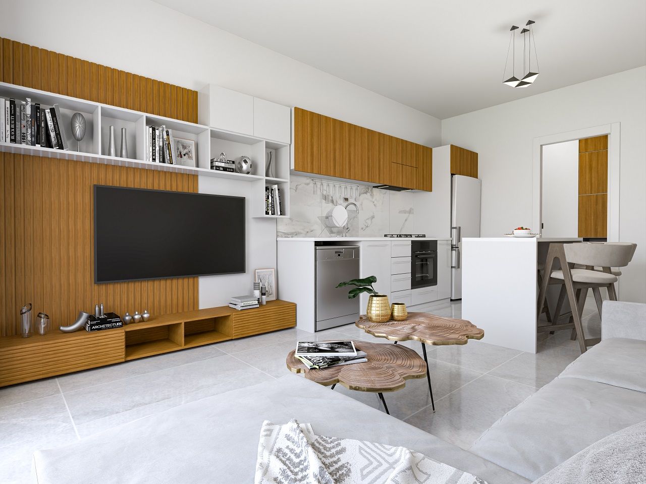 Трехкомнатная квартира 75 м² с палисадником и террасой 8 м² в новом комплексе у моря — фото 16