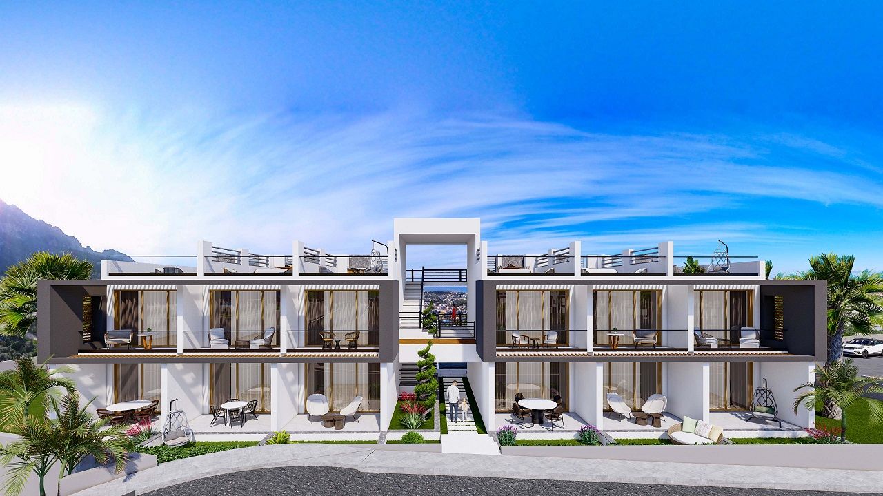 Студия 60 м² с собственным садом 10 м² в новом комплексе с видом на море и горы  — фото 3