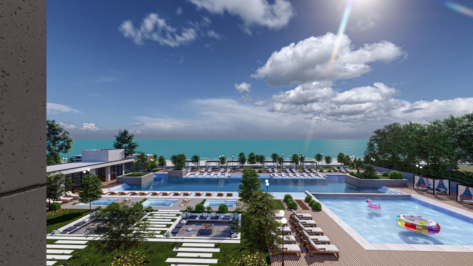 Студия 50 м2 с балконом в масштабном курортном комплексе в Газиверене — фото 17
