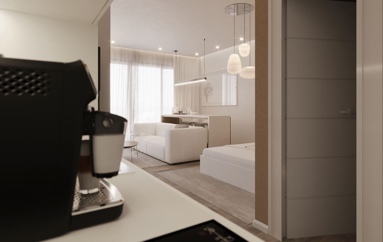 Студия Penthouse 38 м2 с балконом и террасой в красивом комплексе в Каршияке — фото 32