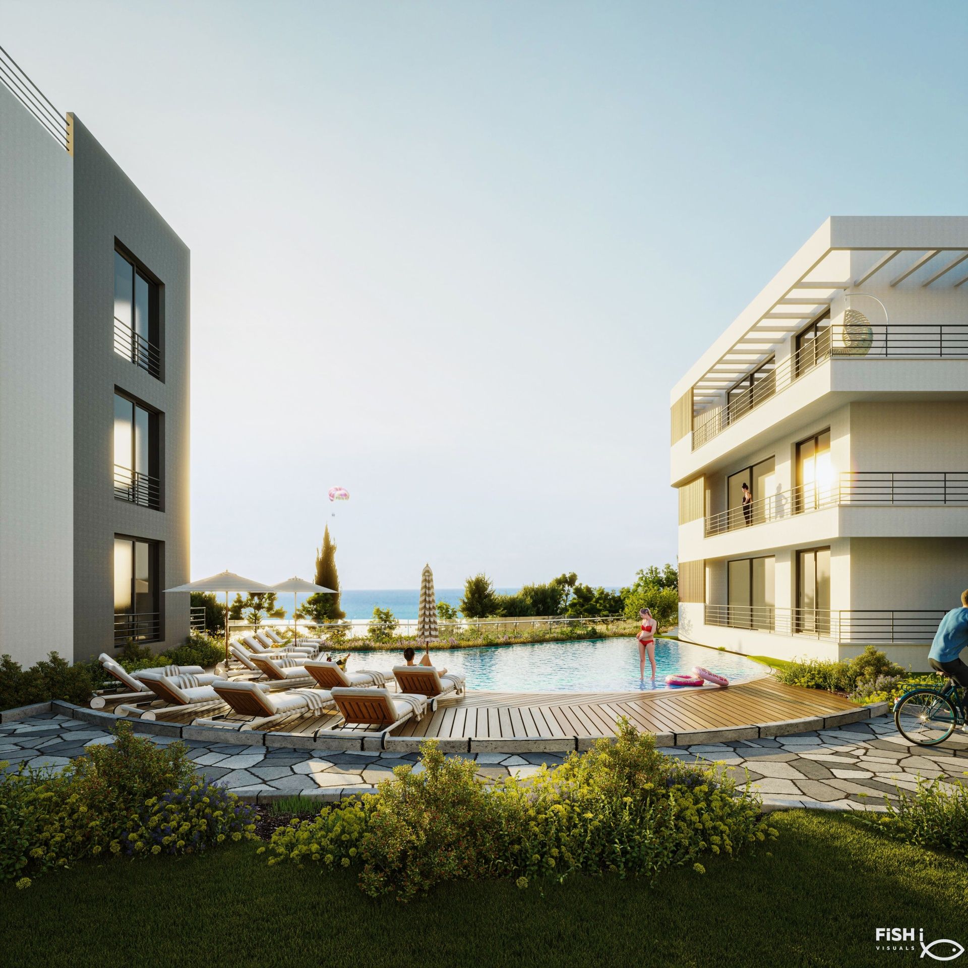 3-комнатная квартира 95 м² с садом 90 м² и видом на море и горы — фото 9