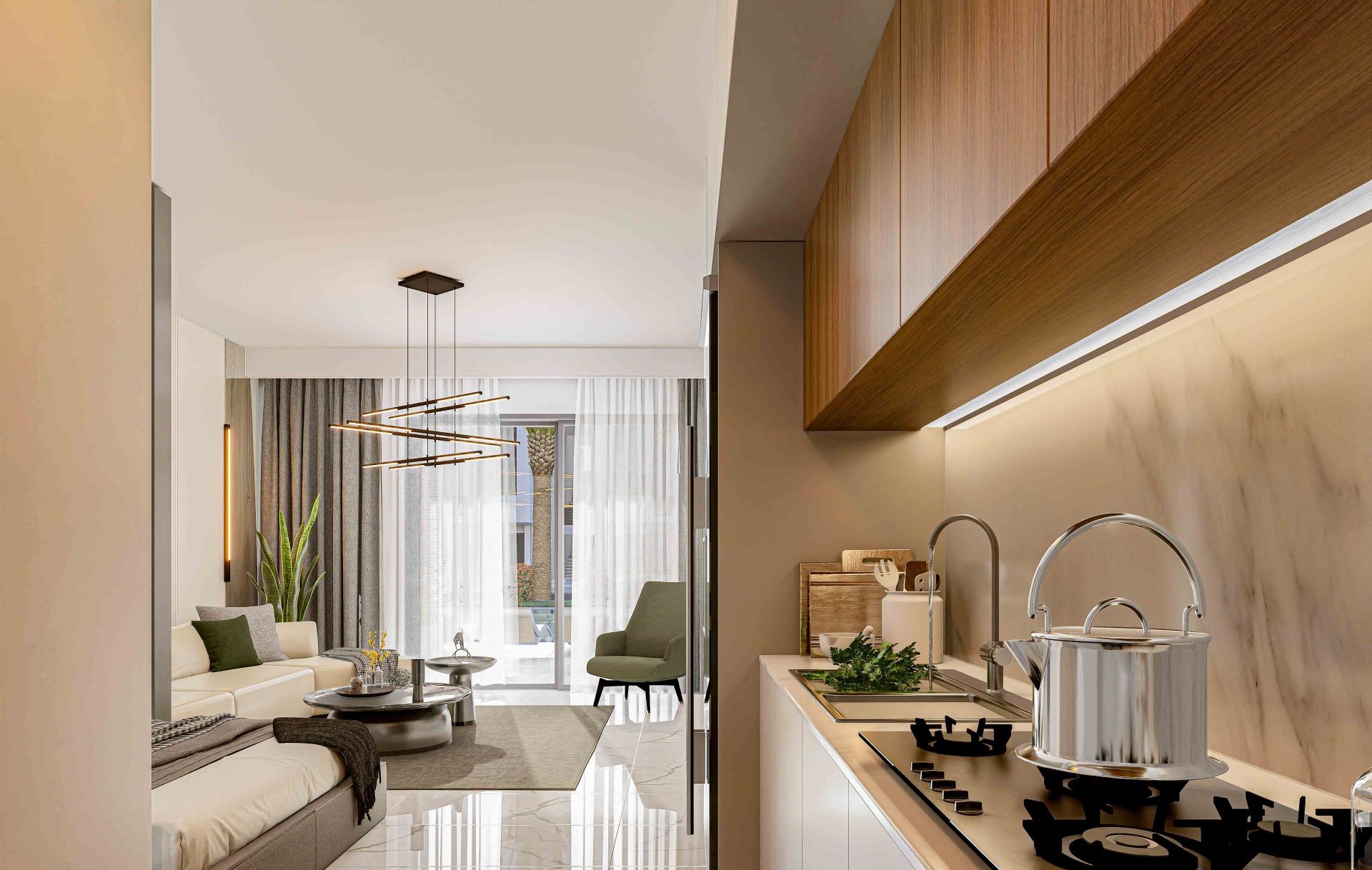 Студия 54 м² с террасой 8 м² в курортном комплексе — фото 42