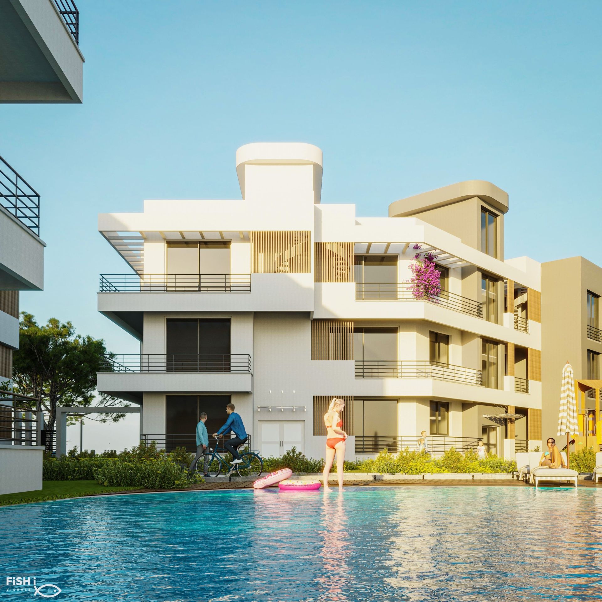 3-комнатная квартира 95 м² с садом 90 м² и видом на море и горы — фото 1