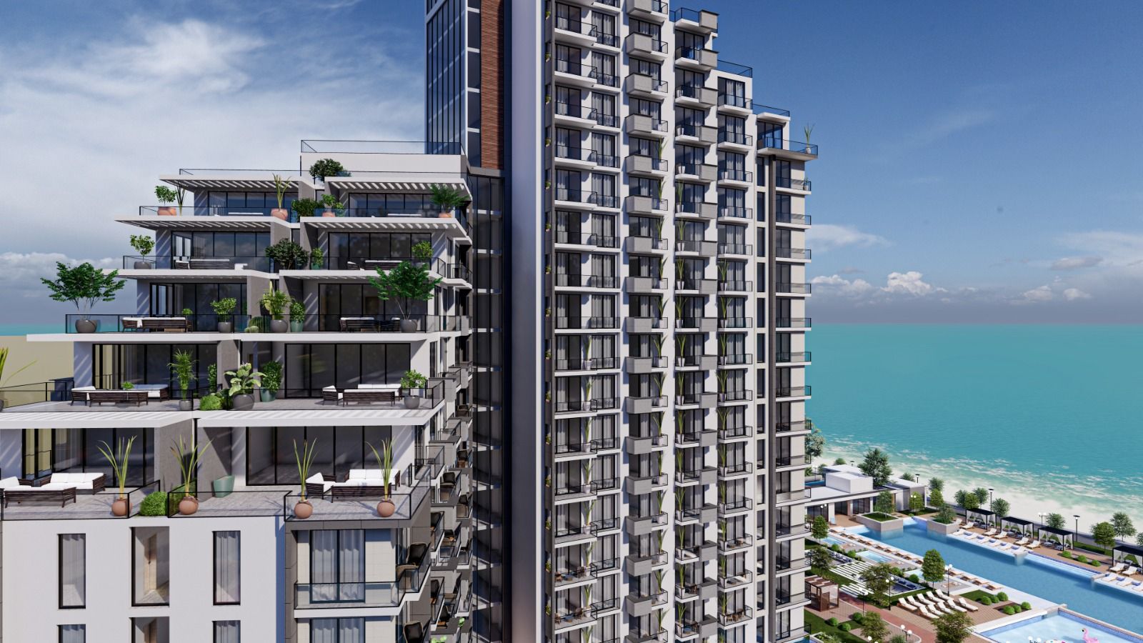 Студия 50 м² с видом на море в масштабном курортном комплексе в Газиверене — фото 16