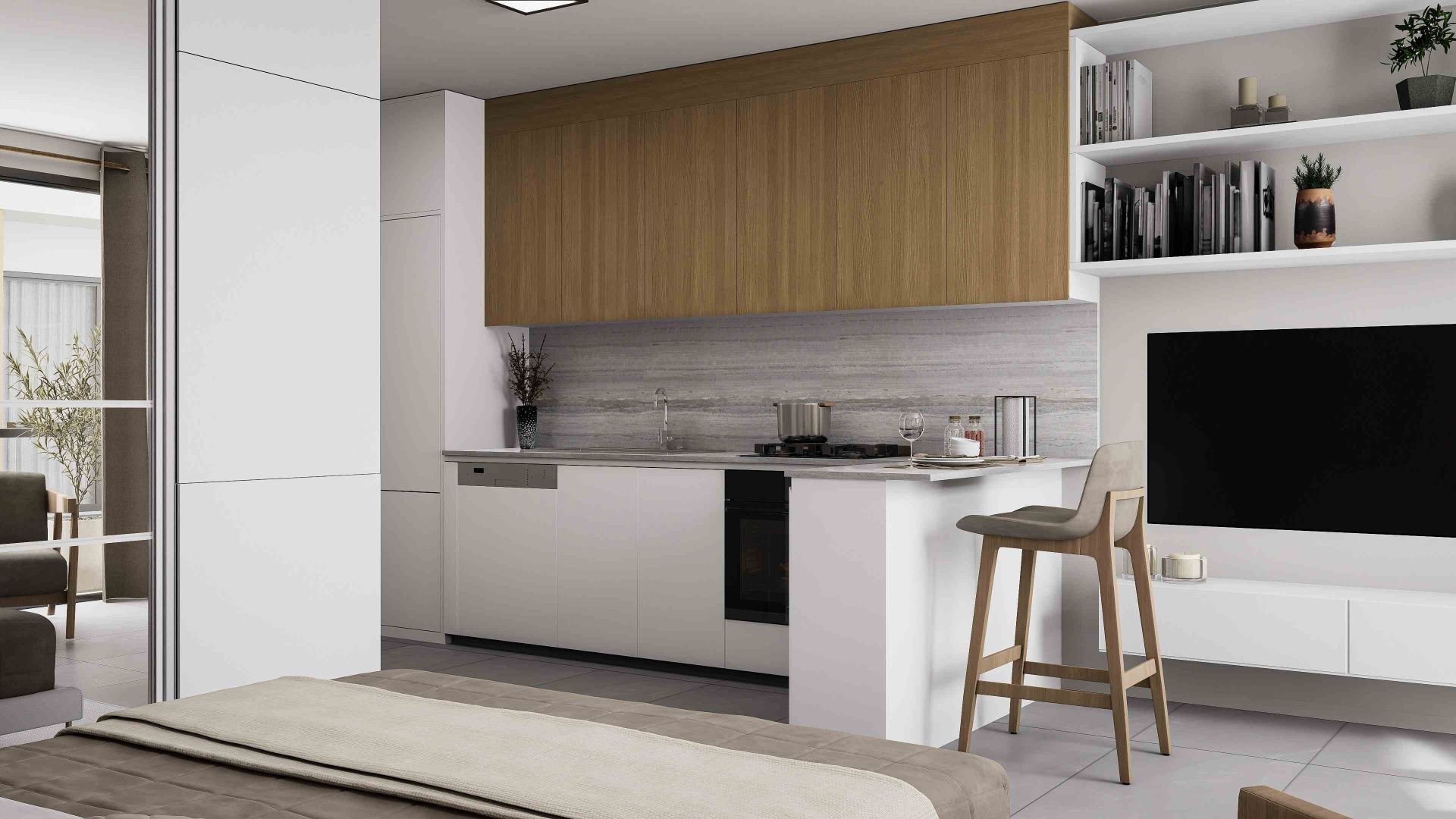 Студия penthouse 50м2 с террасой на крыше 45м2 — фото 30